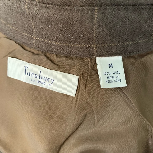 Turnbury 100% Wool Brown Plaid Shirt M - Picture 5 of 8